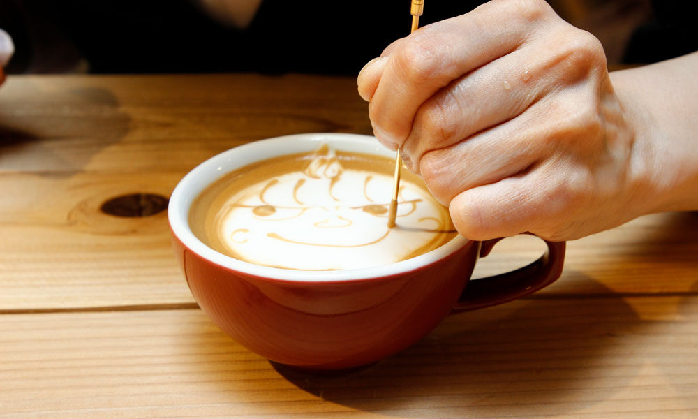 【360°限定】本格コーヒーラテアート【自家製ワッフルセット】【ペア】